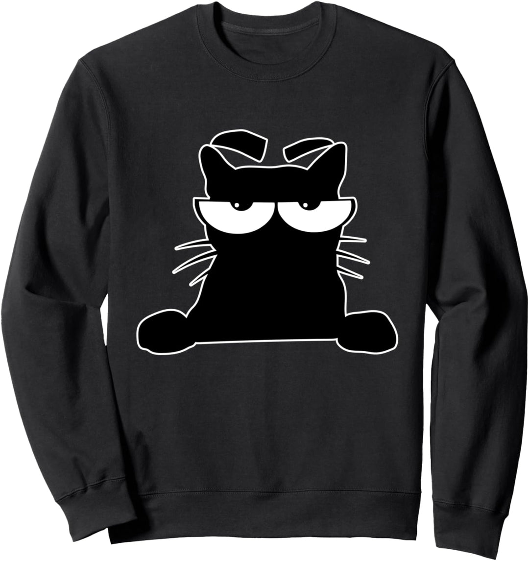 Die schwarze Katze - Was schaust Du? Probleme? Komm nur her Sweatshirt