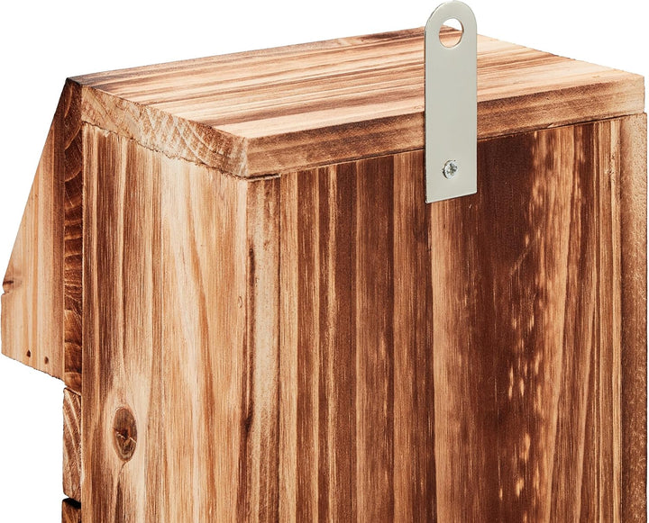 Relaxdays Nistkasten für Kohlmeise &amp; Gartenrotschwanz, mit Reinigungsklappe, Holz, Vogelnistkasten z