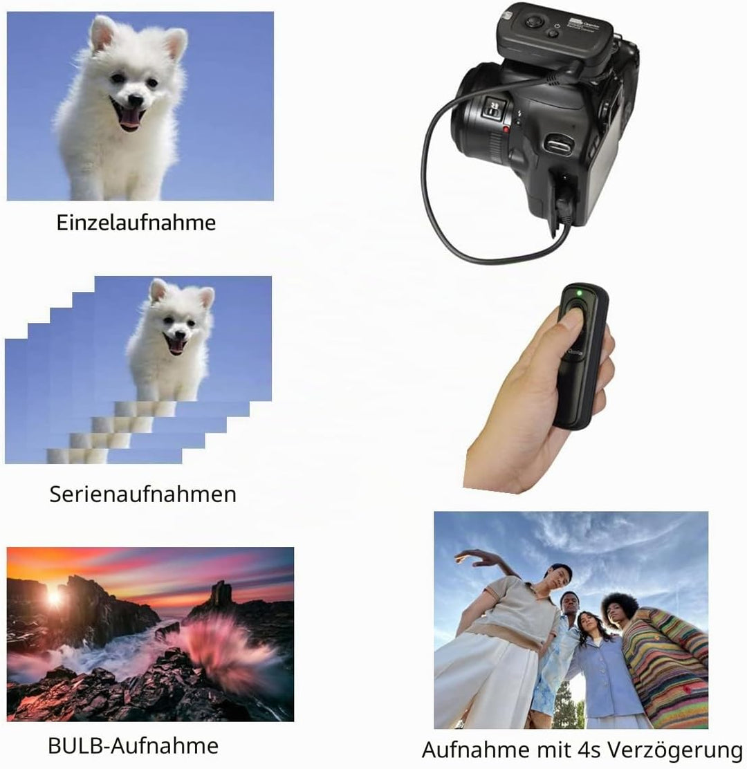 Pixel Kabellose Fernauslöser RW221 E3 Auslöser Fernbedienung Kompatibel mit Canon R6 RP 850D 90D 750