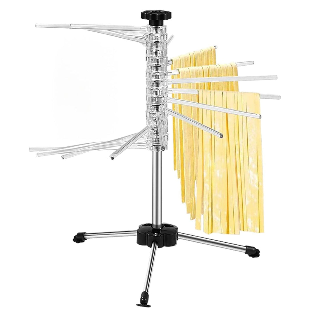 Intirilife Nudeltrockner 50cm 14 Sprossen -silber- Nudelständer zum Trocknen von Pasta zusammenklapp
