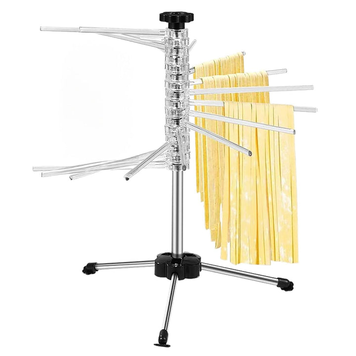 Intirilife Nudeltrockner 50cm 14 Sprossen -silber- Nudelständer zum Trocknen von Pasta zusammenklapp