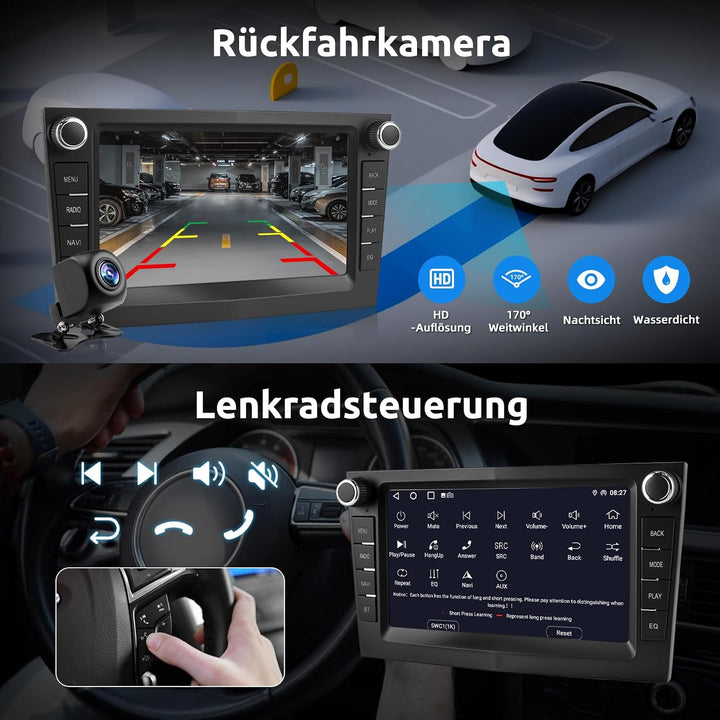 ESSGOO True 4+64G Wireless Autoradio mit Android Auto und CarPlay Für Vauxhall Opel Corsa C D Zafira