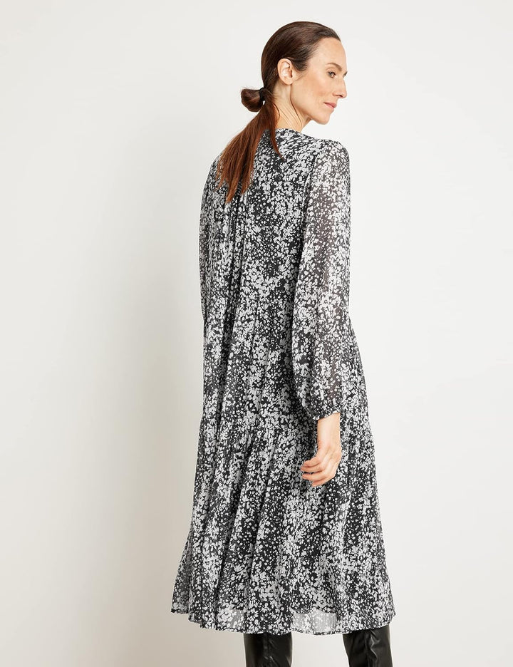 Gerry Weber Damen Kleid Gewebe 38 Schwarz/Ecru/Weiss Druck, 38 Schwarz/Ecru/Weiss Druck