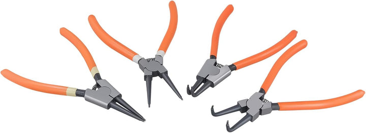 8 Stück Sprengringzangen Set, Sicherungsringzange Set, 178 mm gebogen/gerade, mit Tasche, Kohlenstof
