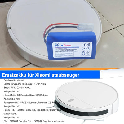 Kunbow 3200mAh Li-ion akku,Ersatzakku für Xiaomi Mi Roboter, Mijia G1 staubsauger, Ersatzakku für Pa