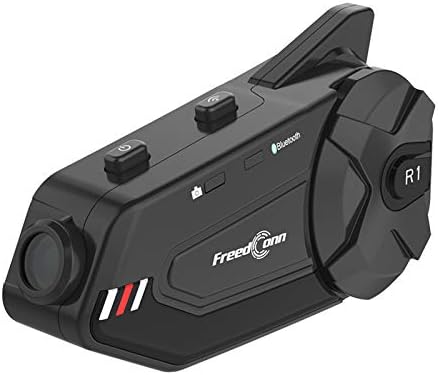 Motorrad-Bluetooth-Headset mit Kamera, R1plus Helmsprechanlage, 6-Wege, 1000 m, wasserdicht, drahtlo