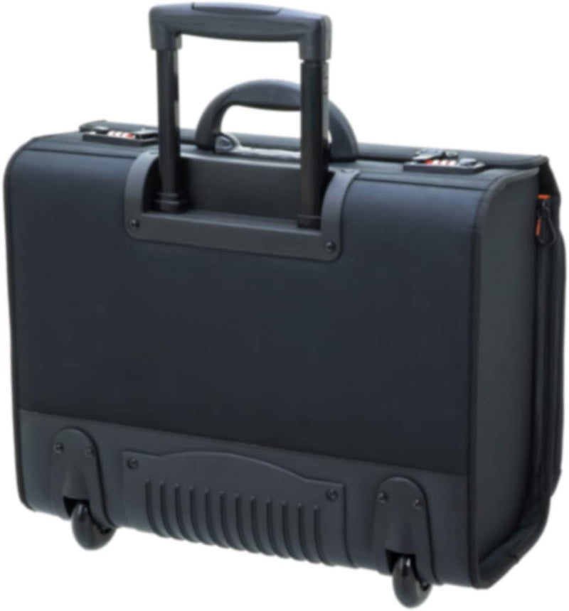 Grosser Pilotenkoffer Trolley mit 17 Zoll Laptop-Fach, 30 Liter Schwarz Bowatex