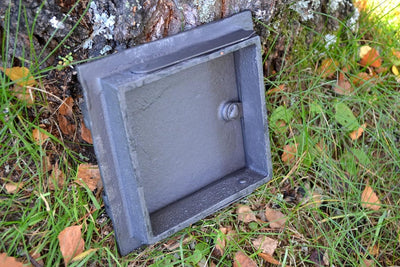 SEZAM Massive Revisionstür für Öfen aus Gusseisen 17 x 3,5 x 17 cm, Kamintür - Klappe - Räumungstür,