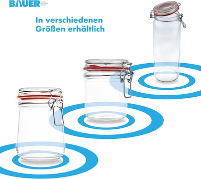 Flaschenbauer- 12 Drahtbügelgläser 800ml verwendbar als Einmachglas und Fermentierglas, zu Aufbewahr