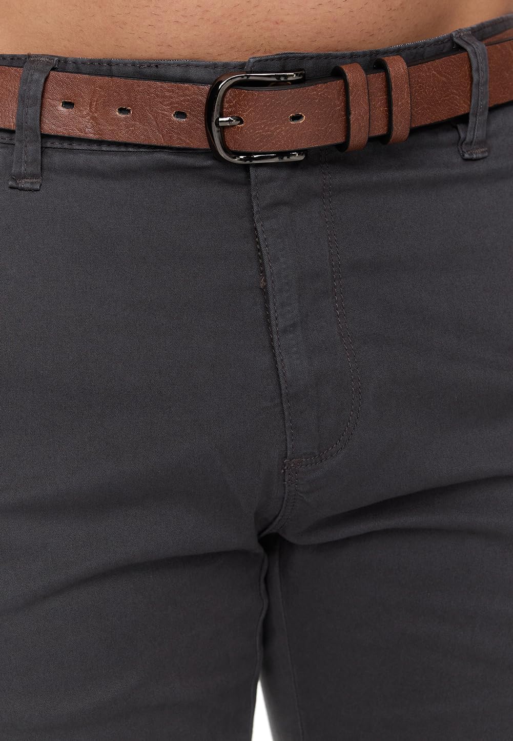 Indicode Herren Gower Chinohose Stretchhose | Chino Herrenhose Super Stretch Stoffhose 31W / 33L Dkg