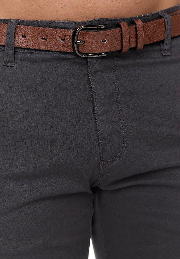 Indicode Herren Gower Chinohose Stretchhose | Chino Herrenhose Super Stretch Stoffhose 31W / 33L Dkg