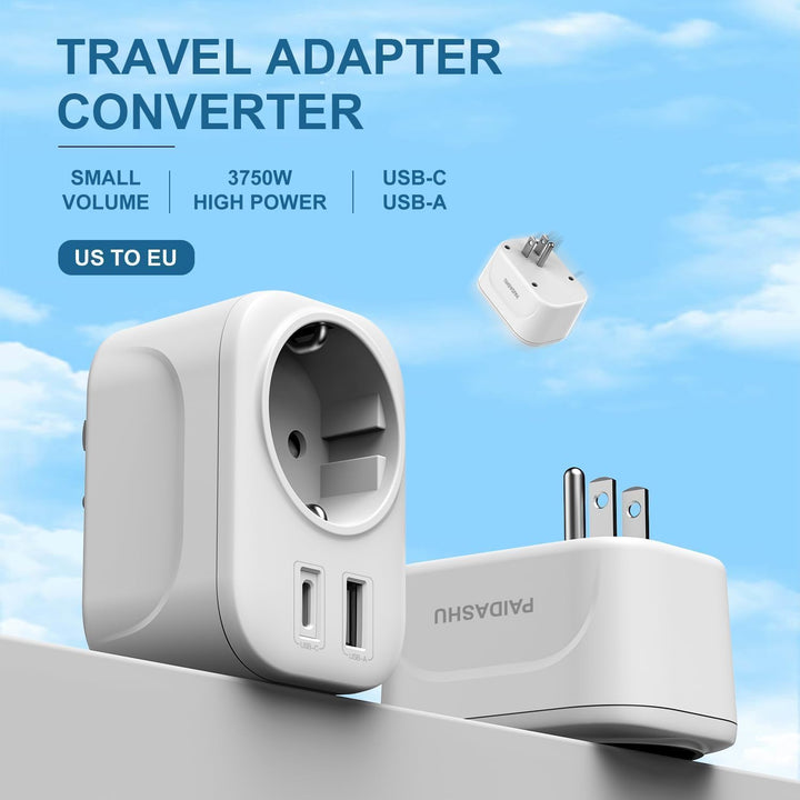 Reisestecker Adapter USA Deutschland Stecker USA Adapter Steckdose mit USB A & C Reise Geschenk Gadg