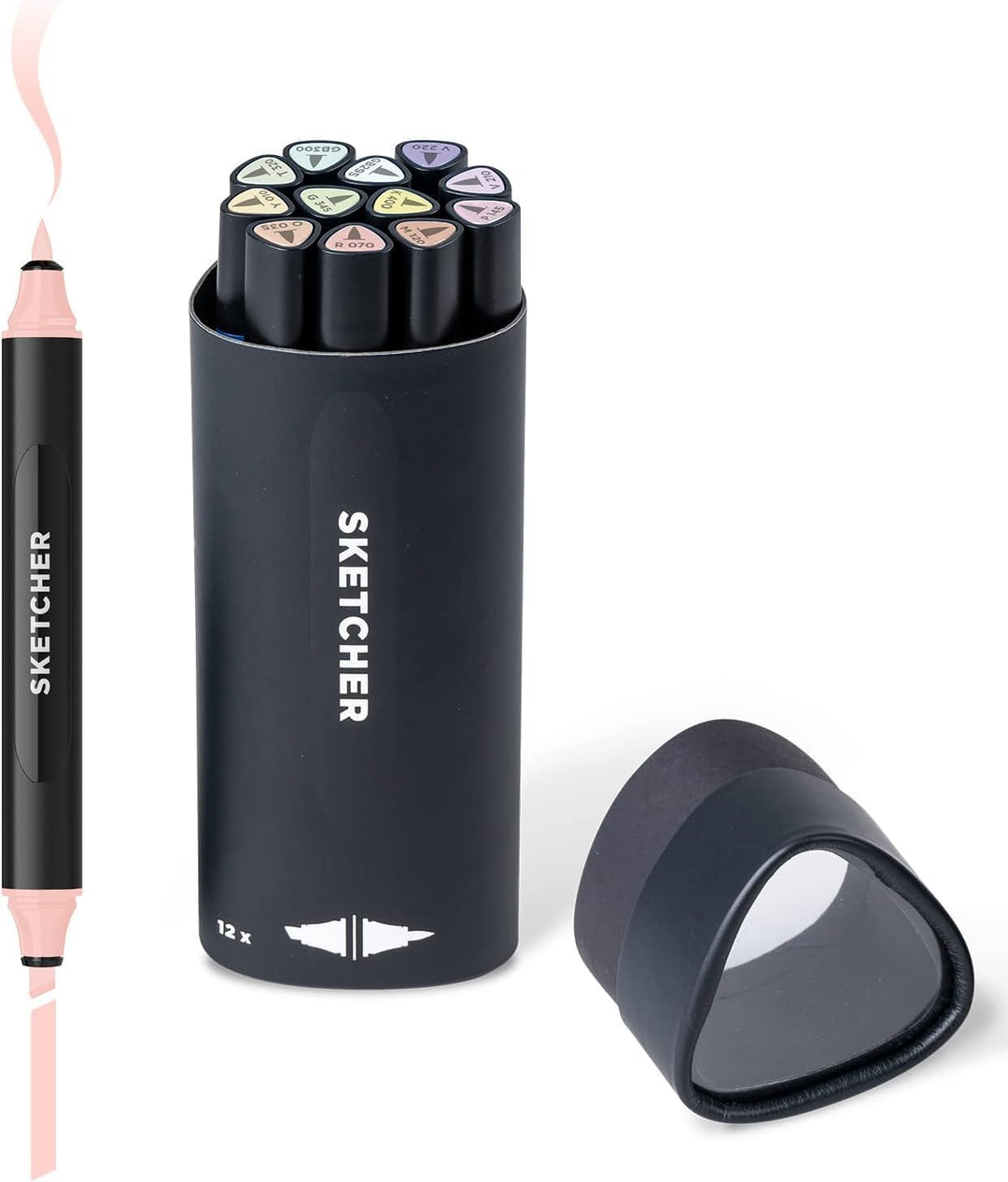 Molotow Sketcher Twinmarker Pastell Kit (Brush Tip &amp; 3mm Keilspitze, farbintensive Aqua Pro Tinte, s