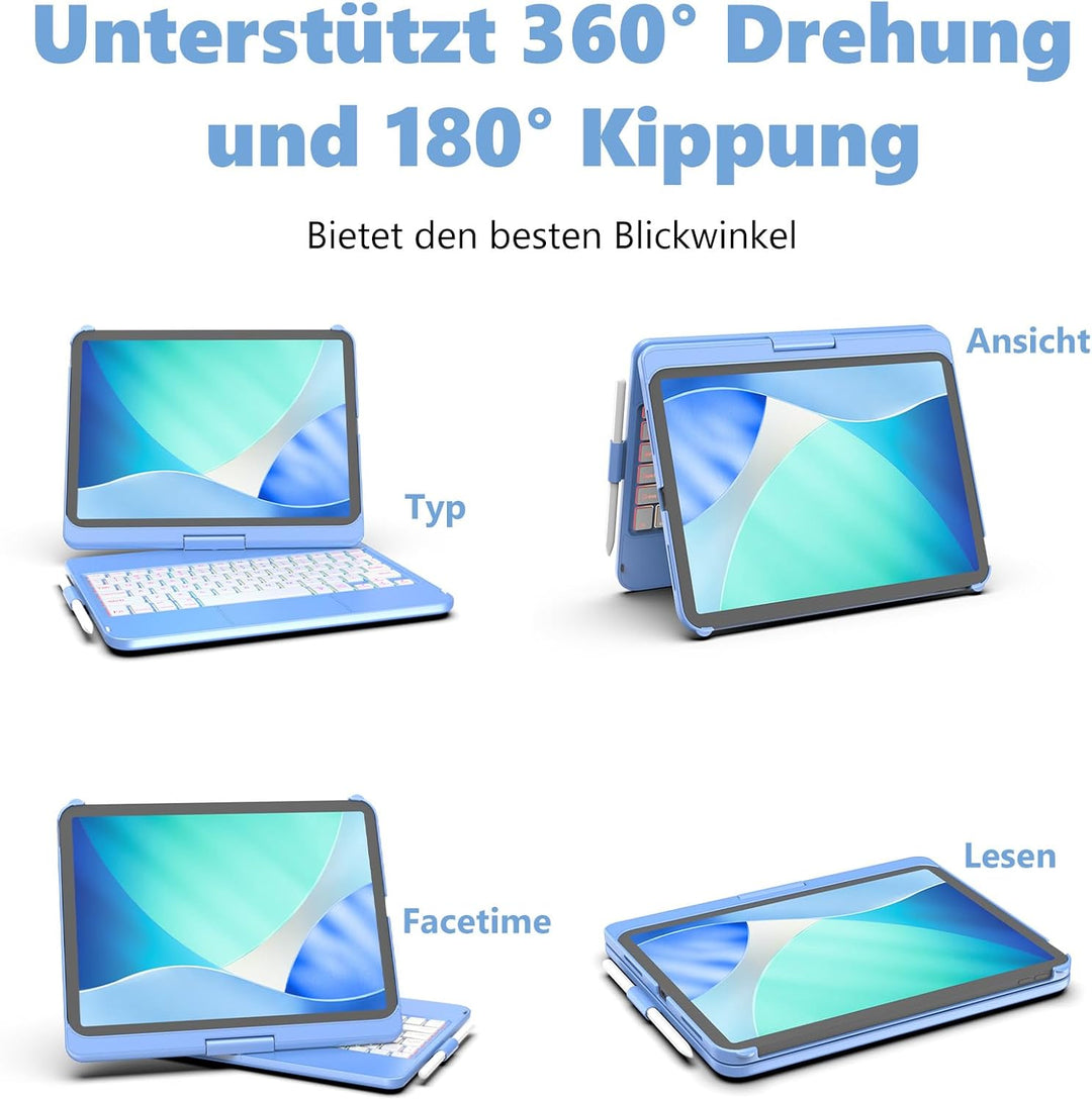 FUWANG Tastatur Hülle für iPad A16 Hülle mit Tastatur iPad Hülle mit Tastatur 11 Hülle mit Tastatur