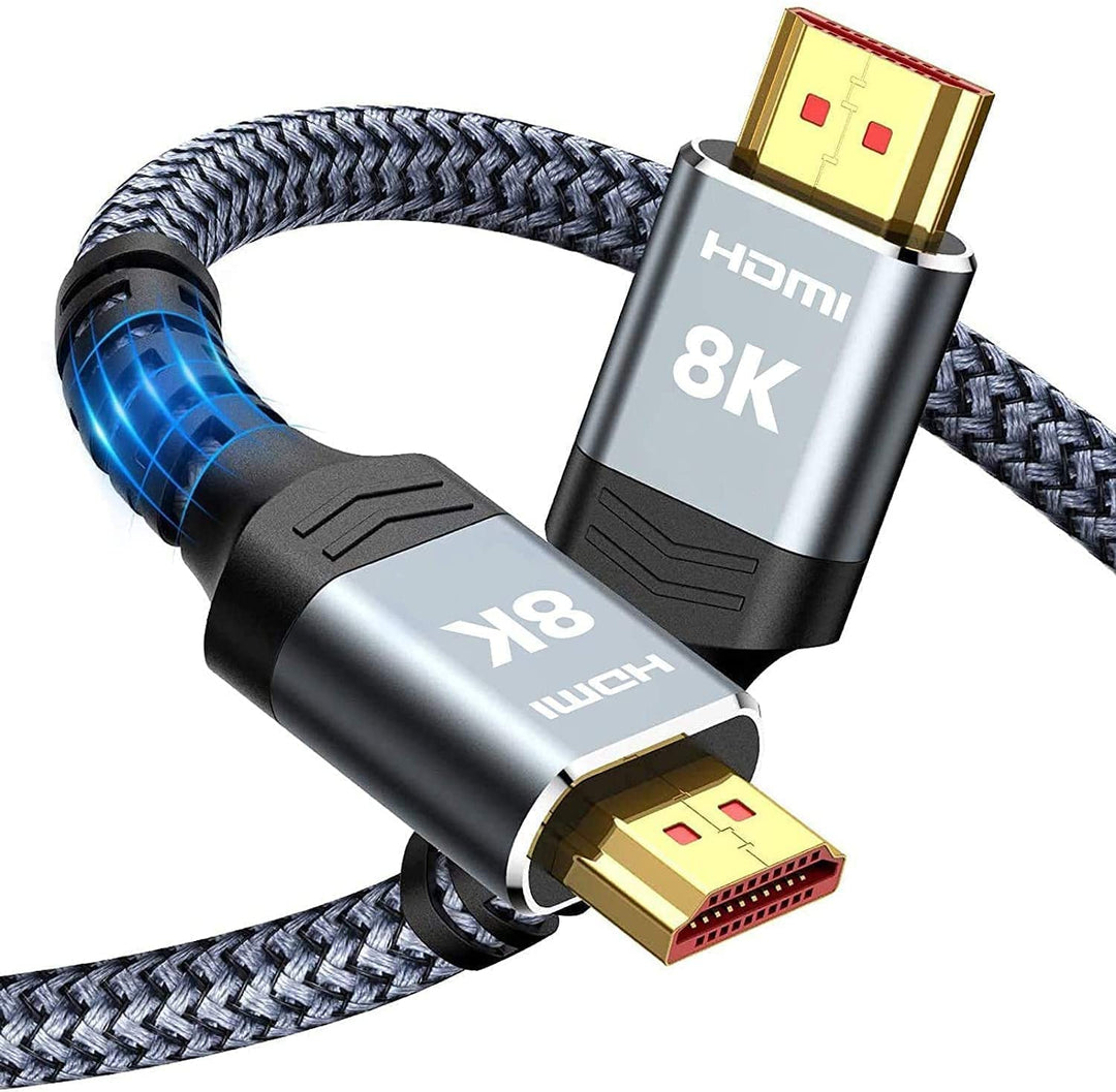 SNOWKIDS HDMI Kabel 8K 1.5M, HDMI 2.1 Kabel 48Gbps Ultra Highspeed 8K@60Hz 4K@120Hz 7680P eARC HDR10