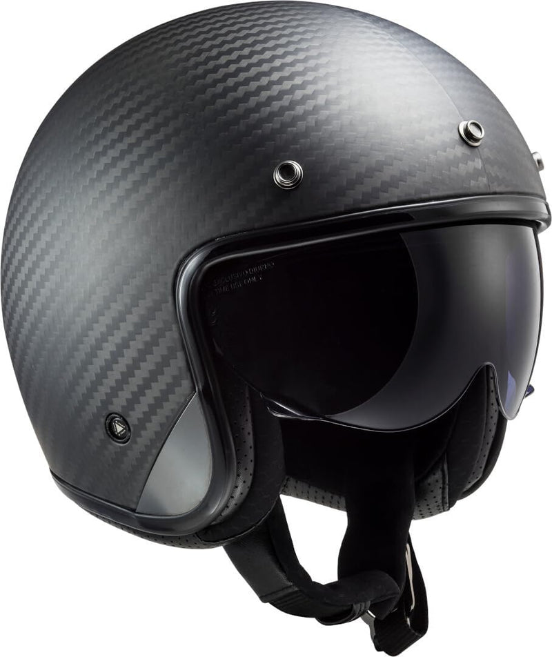 LS2 Motorradhelm OF601 BOB CARBON, Schwarz, XL XL Schwarz, XL Schwarz