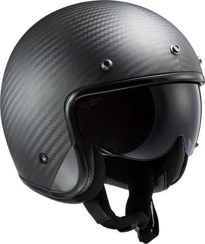 LS2 Motorradhelm OF601 BOB CARBON, Schwarz, S S Schwarz, S Schwarz