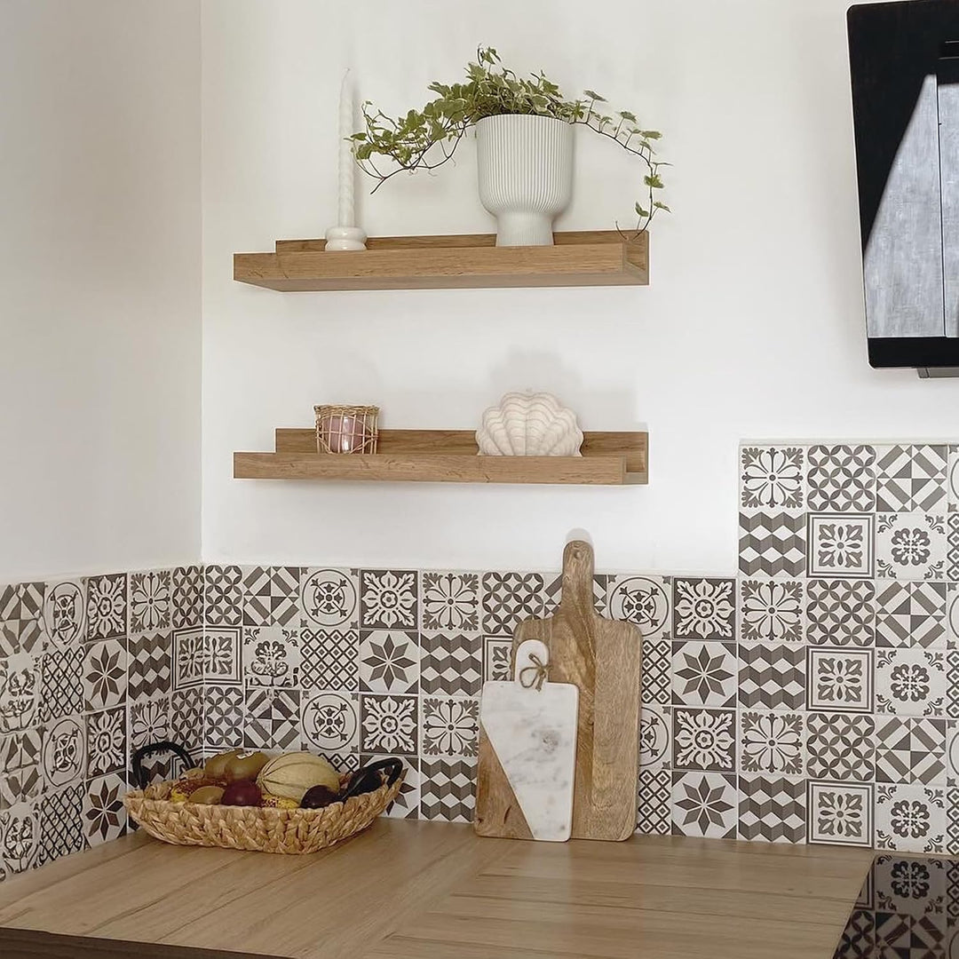 MOBILI FIVER, 2er-Set Bilderregale First, 60 cm, rustikale Eiche, Made In Italy 60 x 13 x 8 cm Rusti