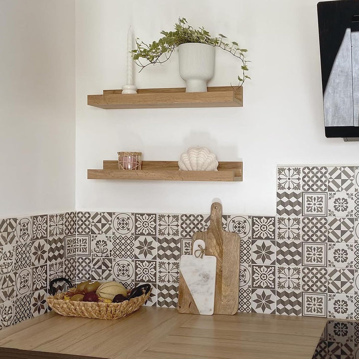 MOBILI FIVER, 2er-Set Bilderregale First, 60 cm, rustikale Eiche, Made In Italy 60 x 13 x 8 cm Rusti