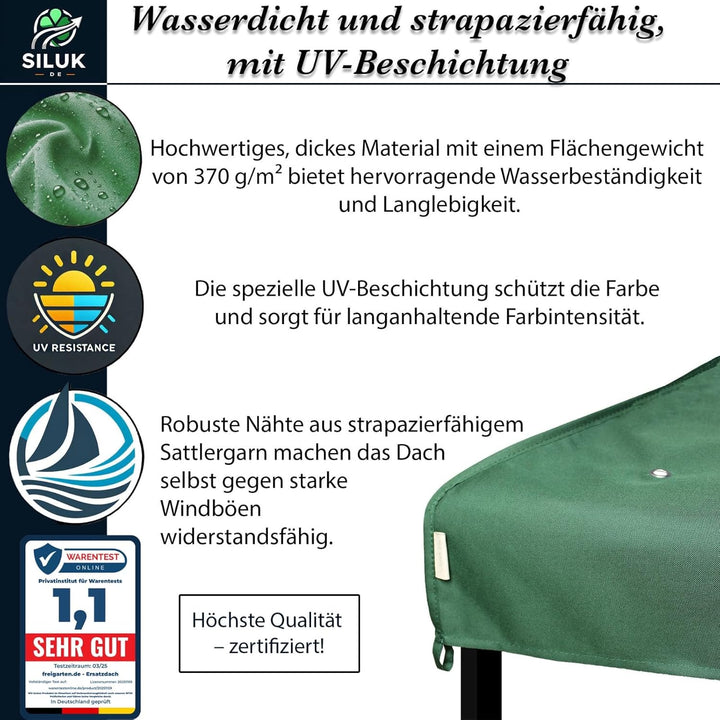 freigarten.de Modell 2 Ersatzdach für Gartenpavillon, 3 x 3 m, wasserdicht, Material Panama, aus wei