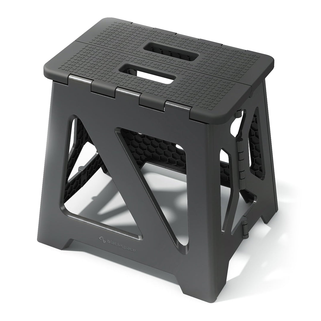 BLACKSPACE Hocker Klappbar 33cm Hoch (Schwarz)-II-XM330BLACK-DE