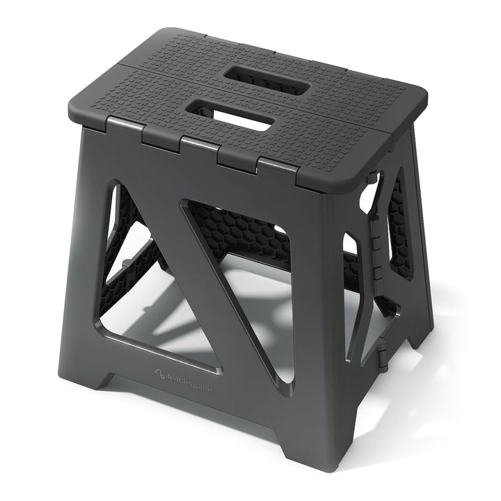 BLACKSPACE Hocker Klappbar 33cm Hoch (Schwarz)-II-XM330BLACK-DE
