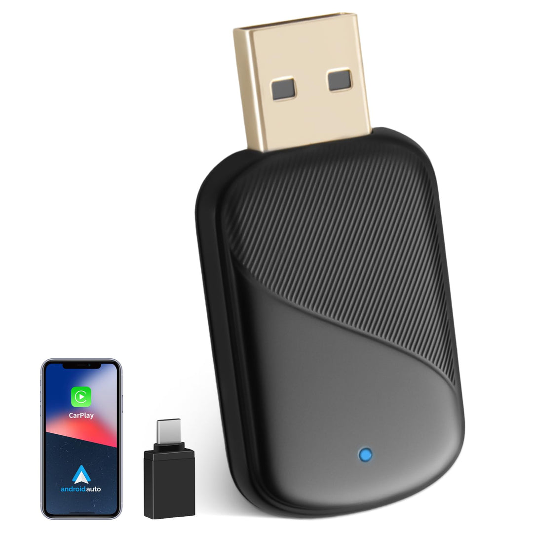 2 IN 1 Wireless Android Auto & Carplay Wireless Adapter, Convert Wired to Wireles s Carplay Dongle,