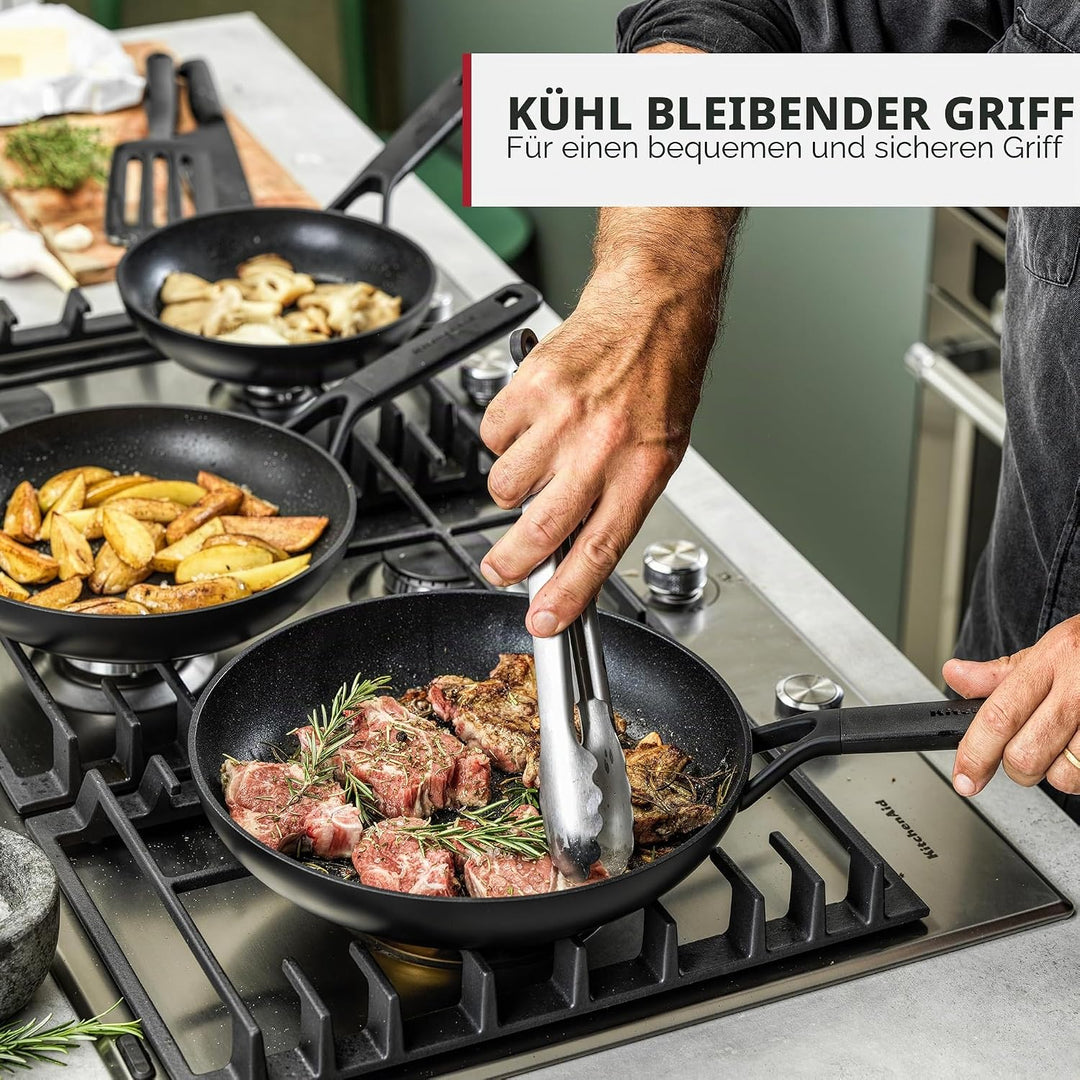 Kitchenaid Grillpfanne 28 cm - Classic - Extra Robuste Antihaftbeschichtung, Aluminium, Induktion, B