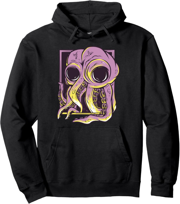 Octopus auf Porträt-Tentakel Pullover Hoodie