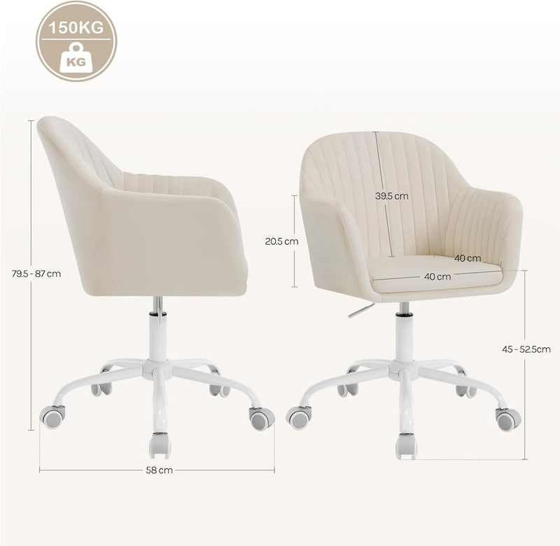 WOLTU Schreibtischstuhl, Bürostuhl ergonomisch, Homeoffice Stuhl höhenverstellbar, Schminkstuhl mit