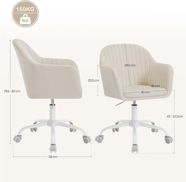 WOLTU Schreibtischstuhl, Bürostuhl ergonomisch, Homeoffice Stuhl höhenverstellbar, Schminkstuhl mit