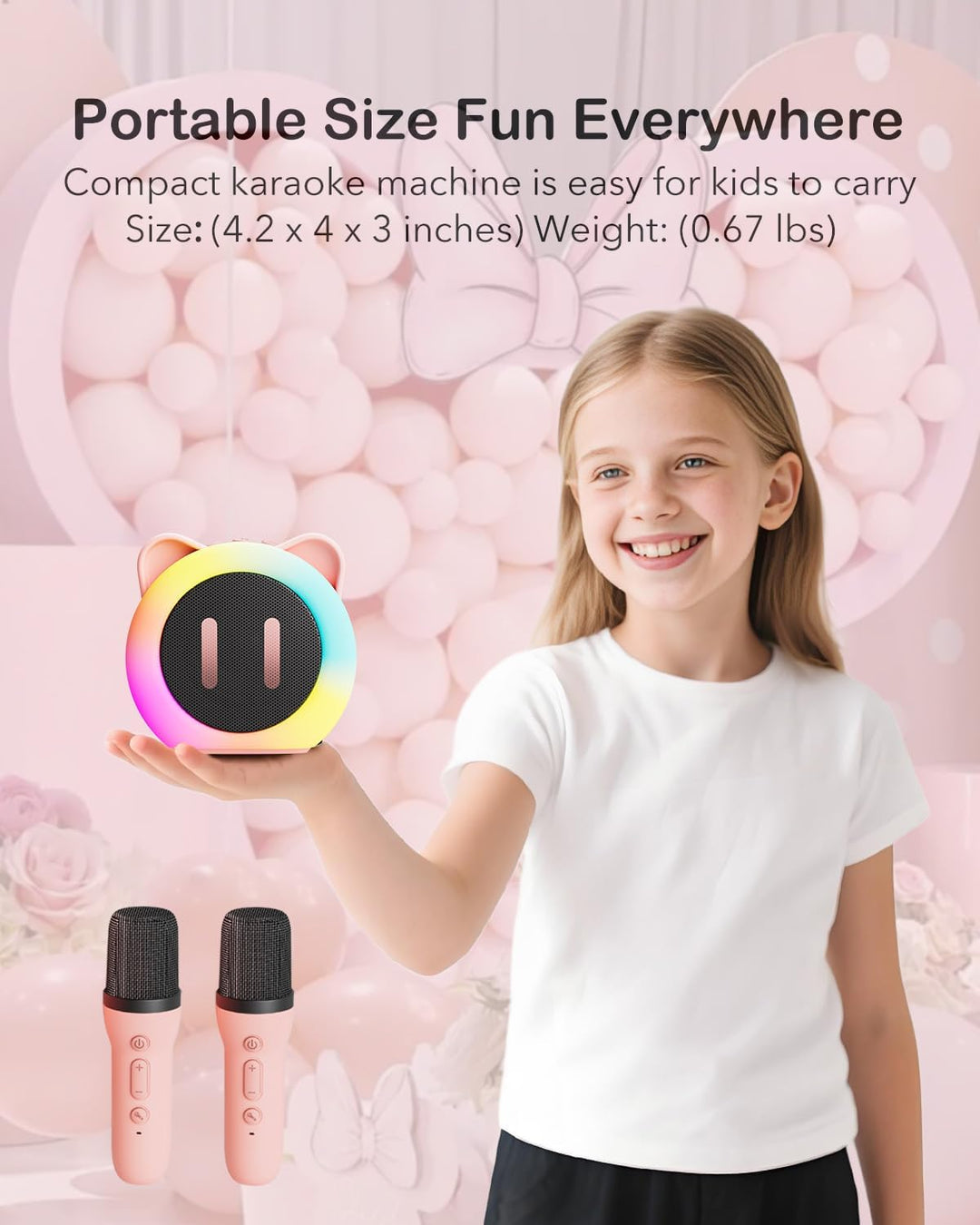 Karaoke Maschine Kinder, Kindertag Geschenk für Mädchen 3 4 5 6 7 8 9 10 11 12 Jahre,Mini Karaoke Ki