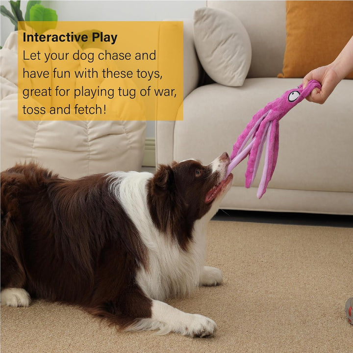 Hunde-Quietschspielzeug Krake, kein stopfendes Crinkle-Plüsch-Hundespielzeug für das von Welpen, lan