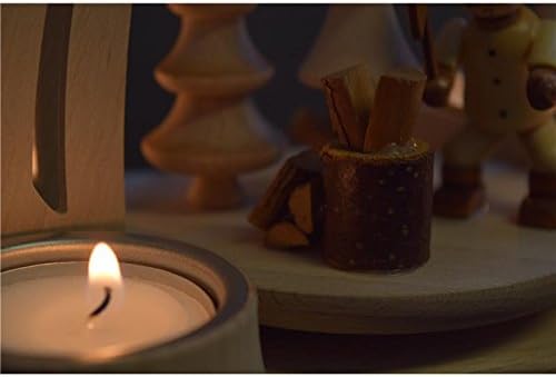 Dekohelden24 Tisch-Pyramide aus Buchenholz Waldarbeiter mit Säge, ca. 24 cm, Waldarbeiter mit Säge