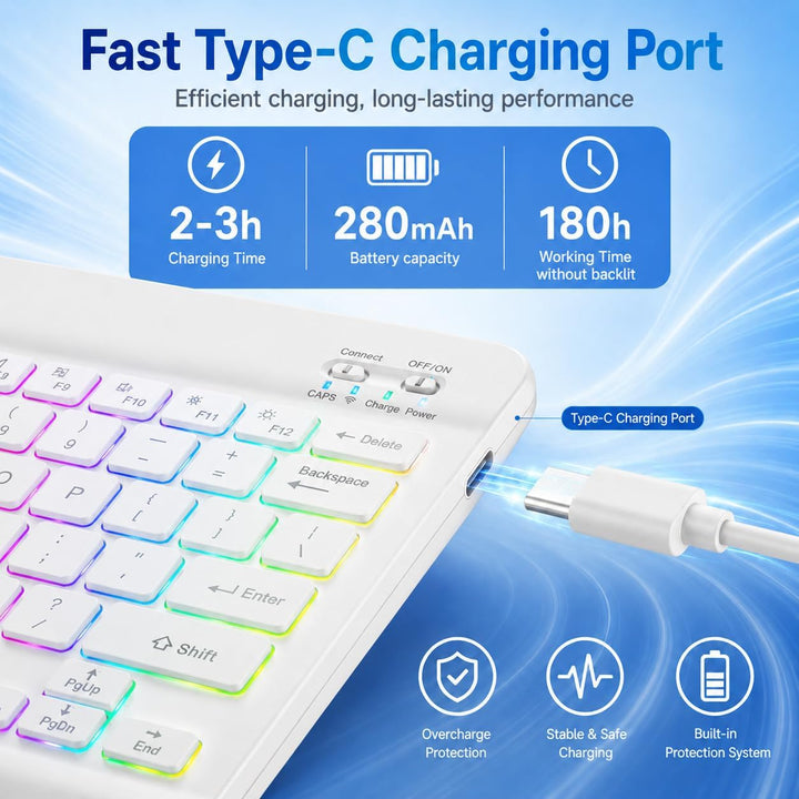 Tastatur Hülle für Lenovo Tab P11 (TB-J606) / P11 Plus 11 Zoll 2021 (TB-J616F/TB-J607), QWERTZ Deuts