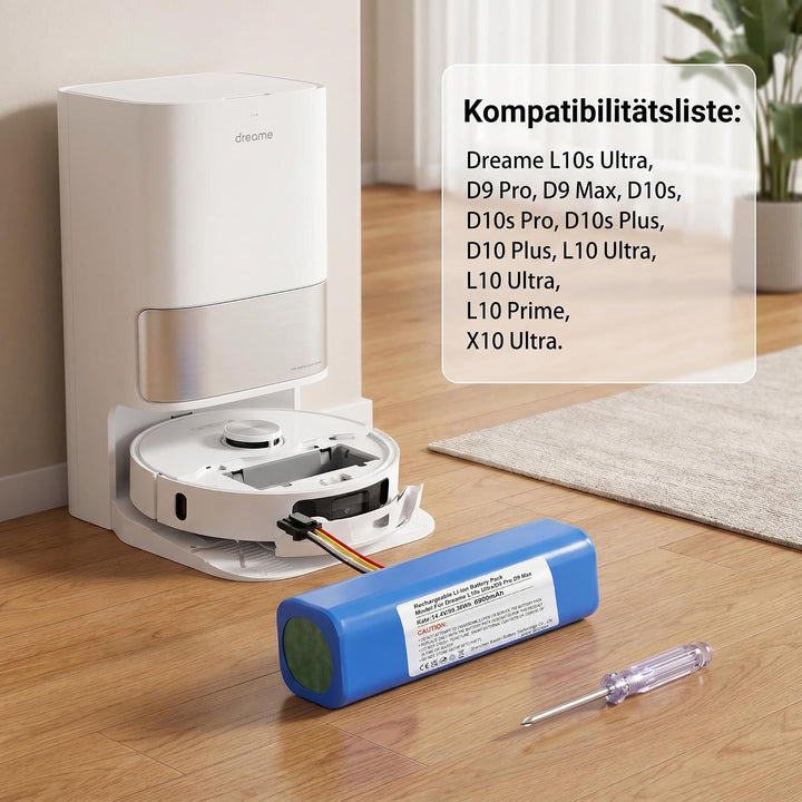 14,4V 6900mAh Akku für Dreame L10s Ultra,D9 Pro D9 Max,D10/D10 Plus/D10s/L10/ L10s/Z10 Pro Roboter S
