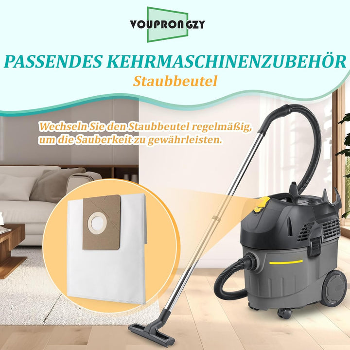 10 Stück für Kärcher NT 35/1 (Ap, Adv, Tact, Te H/M) Staubbeutel für Kärcher NT 14/1, NT 25/1 NT 200