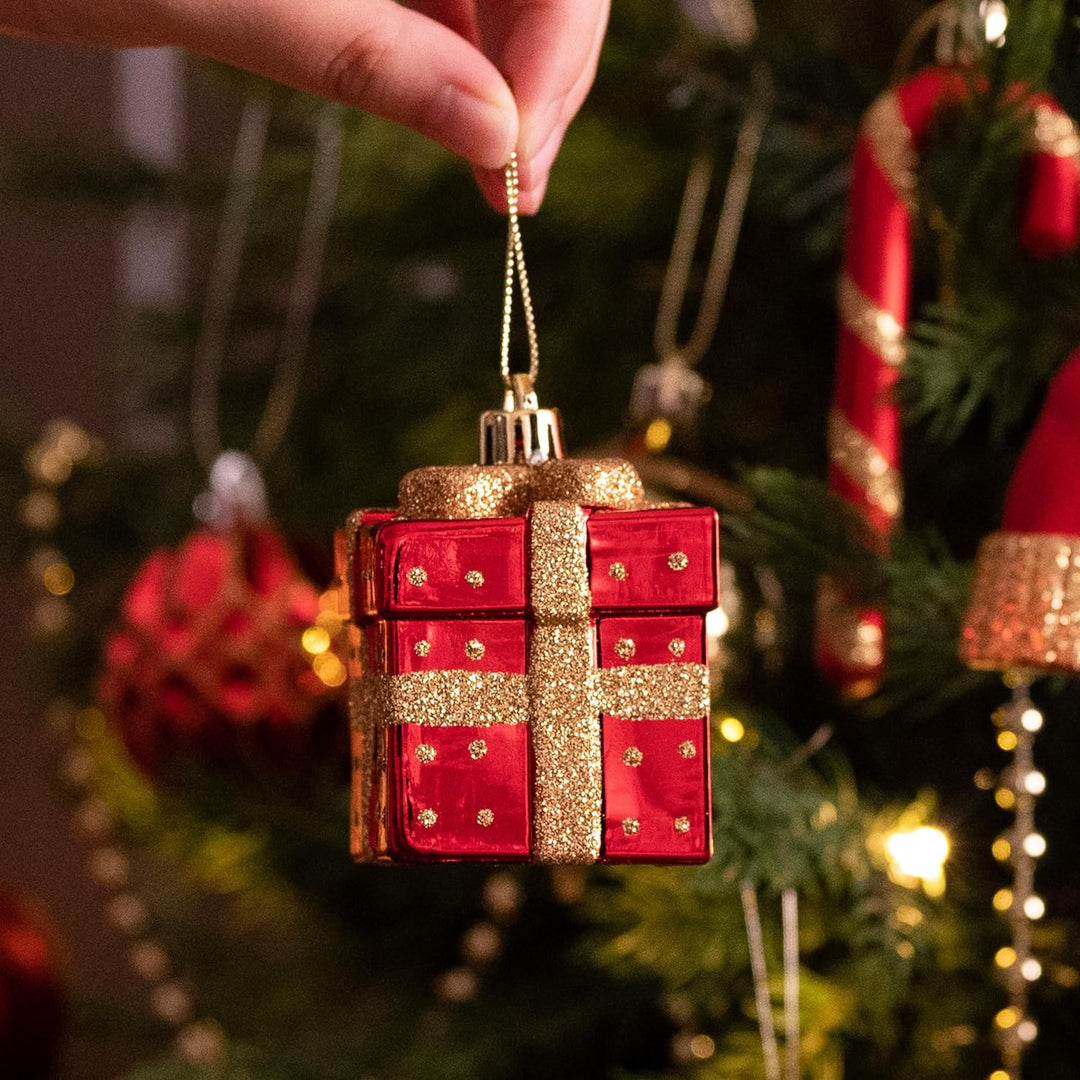 Valery Madelyn Weihnachtskugeln,100 stück Christbaumkugeln Weihnachtskugel mit Geschenkpaket, Weihna