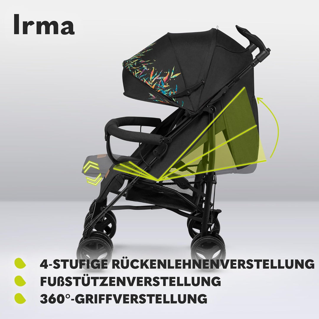 LIONELO Irma Kinderwagen bis 15 kg, Kinderwagen, leichter moderner Kinderwagen mit Liegefunktion, fa