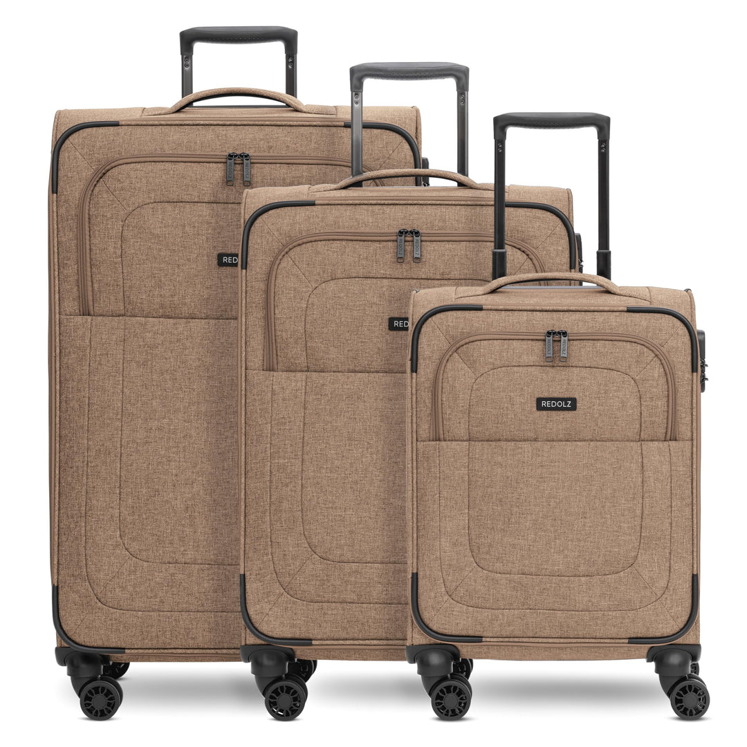 REDOLZ Koffer-Set 3-teilig für Damen & Herren | leichte & stabile Reise-Trolleys, hochwertiges Softc