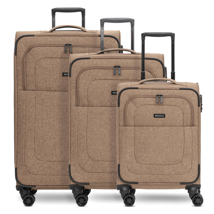 REDOLZ Koffer-Set 3-teilig für Damen & Herren | leichte & stabile Reise-Trolleys, hochwertiges Softc