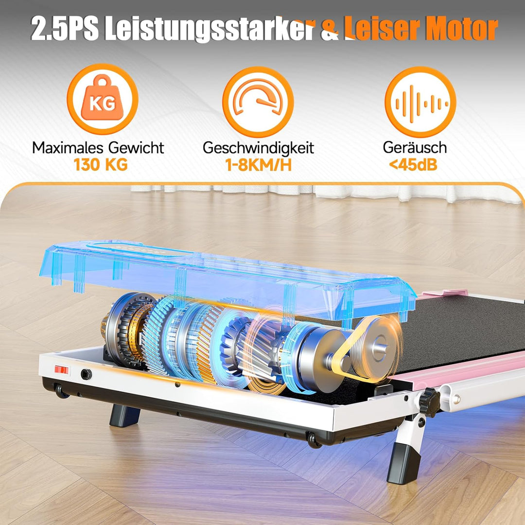 Dskeuzeew Walking Pad Klappbar mit Neigung - 4 in 1 Laufband mit 7% Steigung für Zuhause Laufpad Geh
