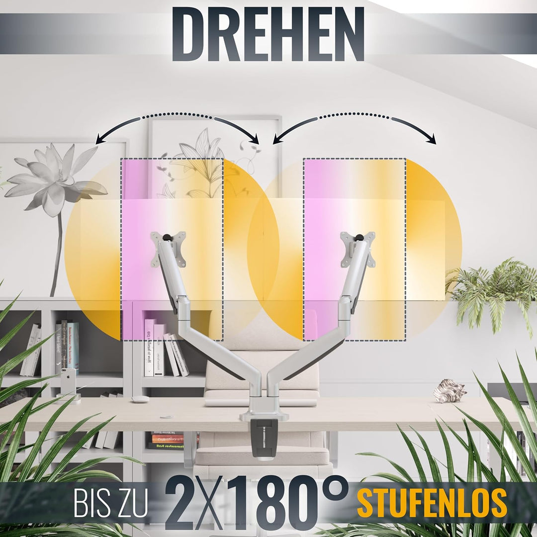 RICOO Monitor Halterung Tisch Gasdruckfeder für 15-27 Zoll, VESA Tischhalterung, Monitorarm TS9811,