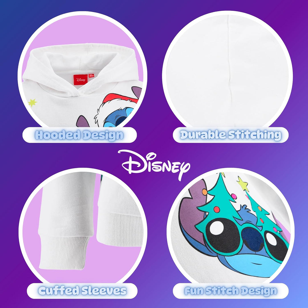 Disney Stitch Mädchen Kapuzenpullover, Design Weihnachts Sweatshirt, Pullover für Mädchen, Grössen 3