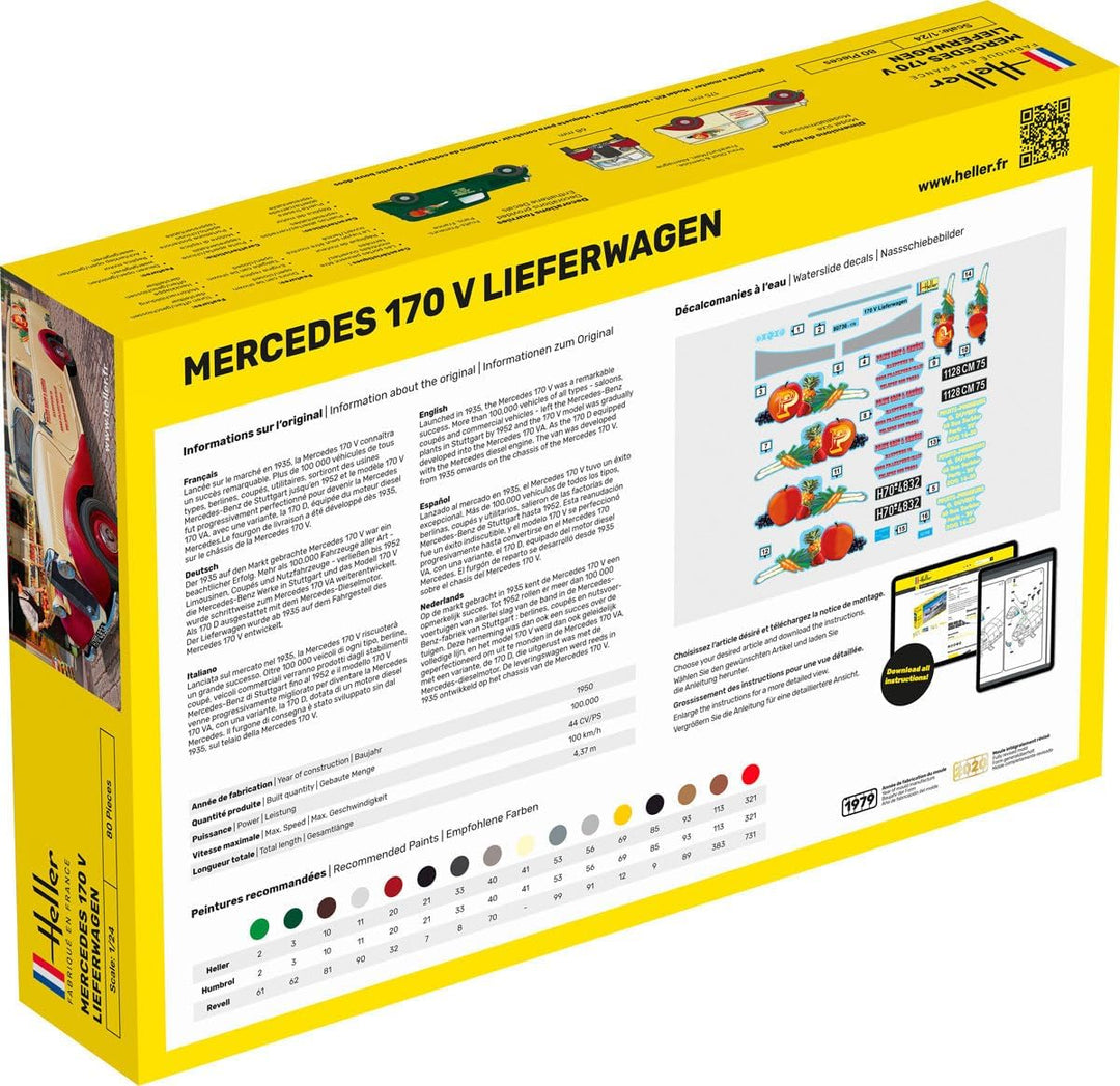 Heller Maquette Voiture : Starter Kit : Mb 170 Lieferwagen