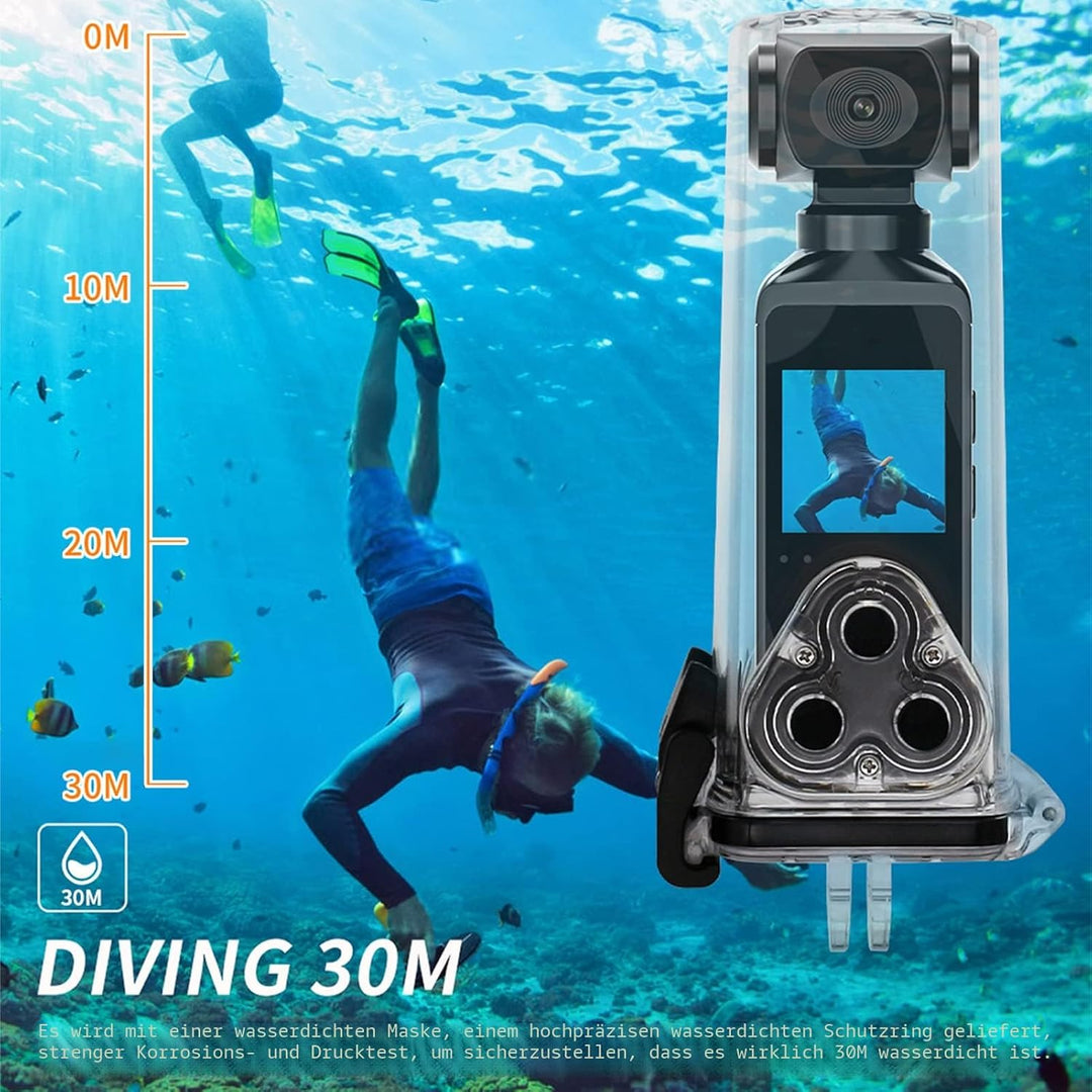 4K HD Camera mit WLAN, 30 M Wasserdichtes Gehäuse, Drehbarer Ständer, Kabelloses Audiogerät, Vielsei