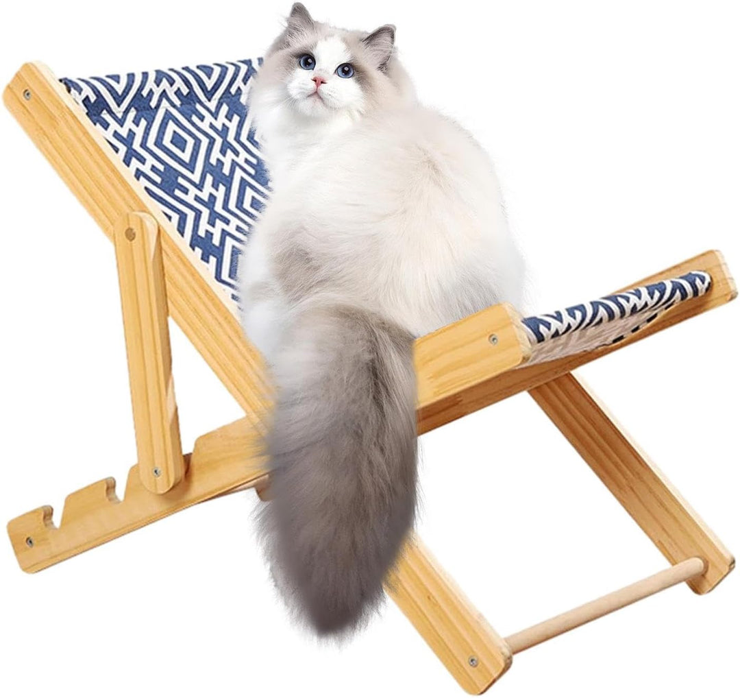 Liegestuhl für Katzen, Klappstuhl für Katzen, Sisal, erhöht, verstellbar, 10 kg, Schaukelstuhl, Katz