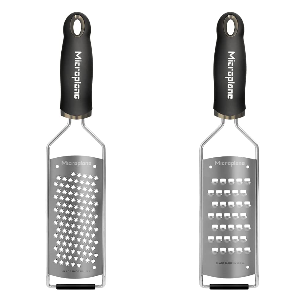 Microplane Reibe Sternenklinge Edelstahl Schwarz Gourmet Serie & Küchenreibe Sehr Grob für Kartoffel