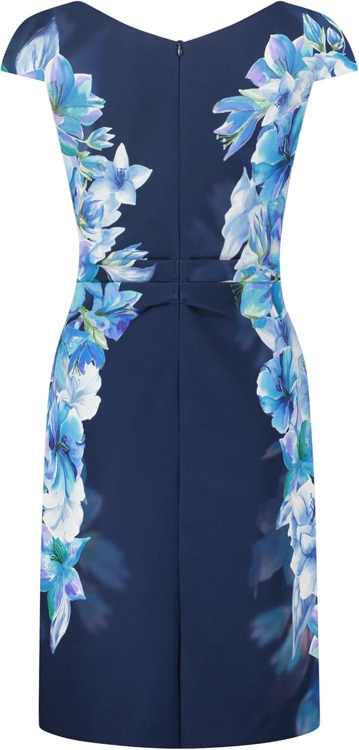 Vera Mont Damen Cocktailkleid mit Blumenprint 40 Dark Blue/Blue, 40 Dark Blue/Blue