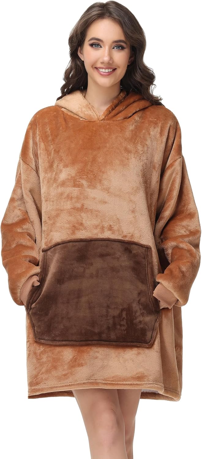 LATH.PIN Panda Übergrosse Decken-Hoodie Flanell mit Kapuze Pulloverdecke Sweatshirt Unisex Kapuzenpu